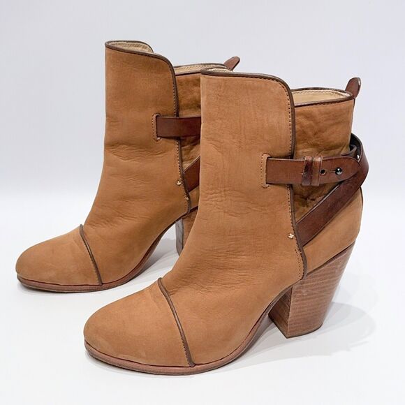 Rag & Bone Women’s Kinsey Brown Nubuck Leather Victorian Ankle Bootie Size 8.5 - Picture 1 of 16
